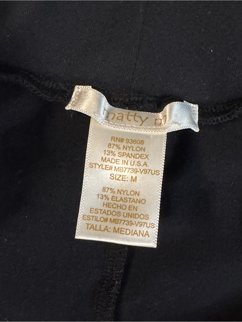 Matty M solid black leggings - size M - Picture 2 of 4